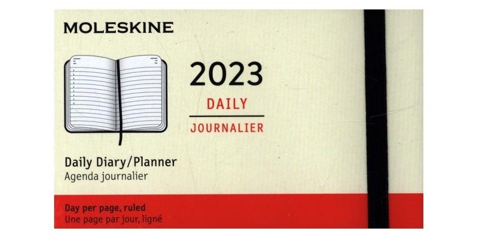 MOLESKINE Terminkalender Moleskine 12 Monate Tageskalender 2023, Large/A5, Schwarz