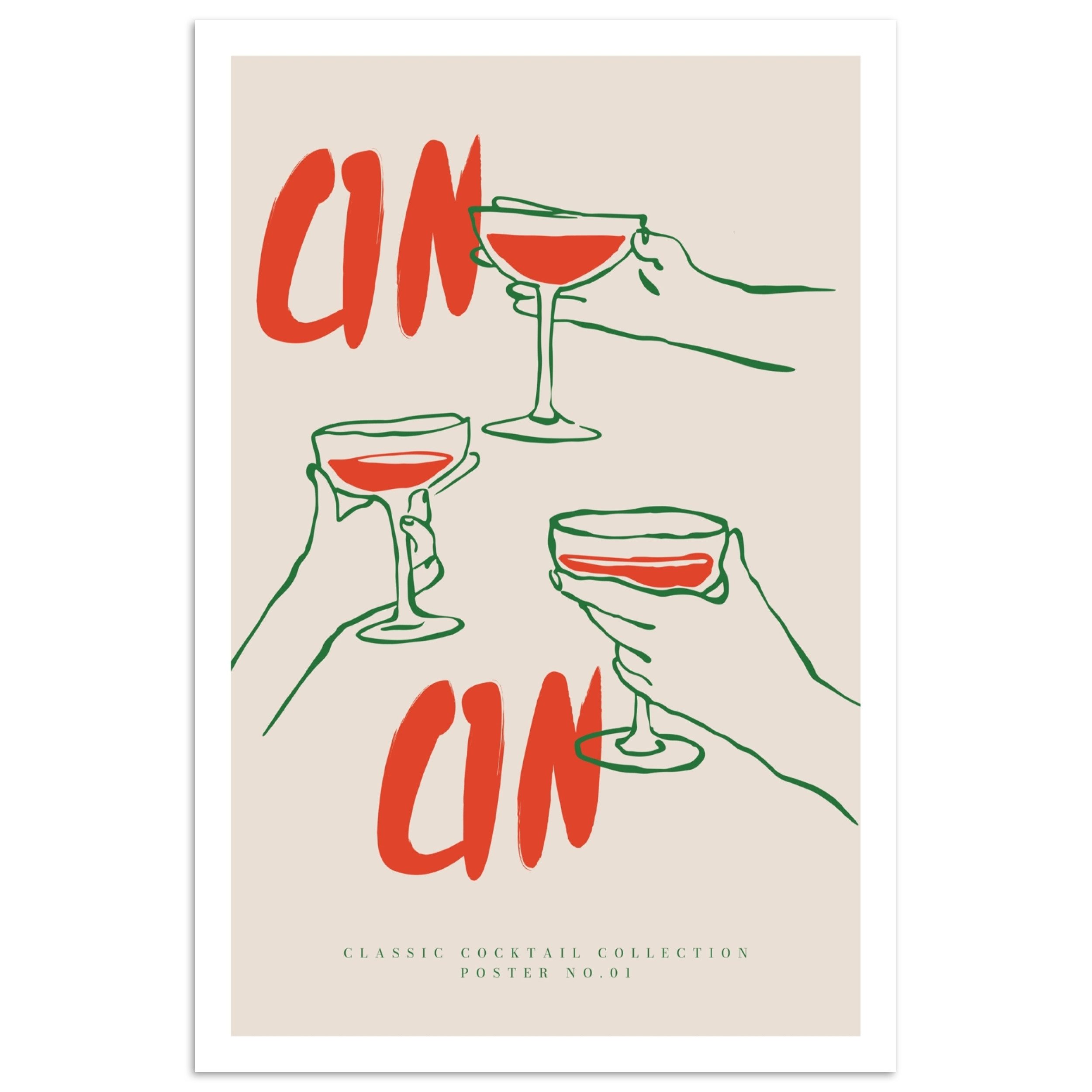MuchoWow Poster Cocktailgläser - Cin Cin günstig online kaufen