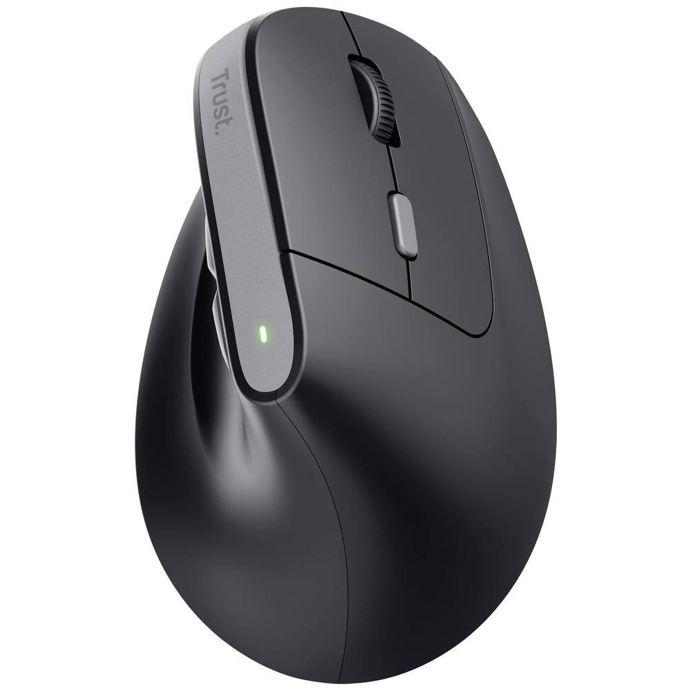 Trust Kabellose Ergonomische Maus 25371 Mäuse (Ergonomisch, Geräuscharme Tasten, Integriertes Scrollrad)