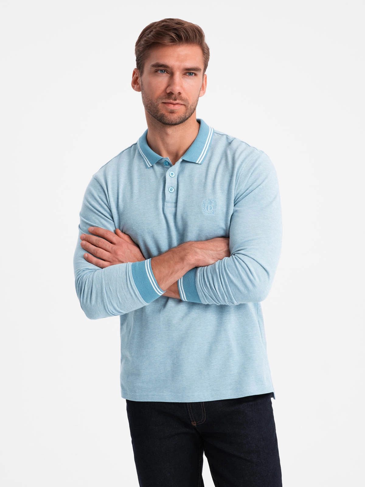 OMBRE Langarm-Poloshirt Herren-Polo-Langarm günstig online kaufen