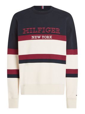 Tommy Hilfiger Sweatshirt MONOTYPE COLOR BLOCK SWEATSHIRT mit modischem Logoschriftzug auf der Brust