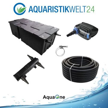 Aquaone Teichfilter AquaOne Teich Filteranlage Set Nr.79 CBF 550 B Kammerfilter 50W Eco Teichpumpe Teichgröße bis 90000l Teichschlauch UV Klärer