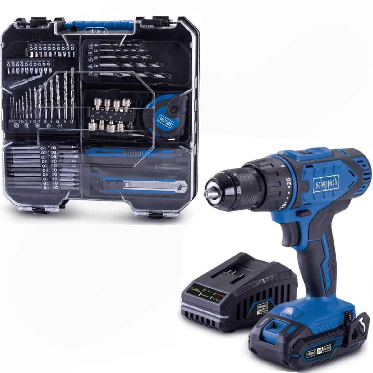 Scheppach Akku-Bohrschrauber 20V Bohrschrauber-Set C-DTB74/2-X IXES 2 x Akk günstig online kaufen