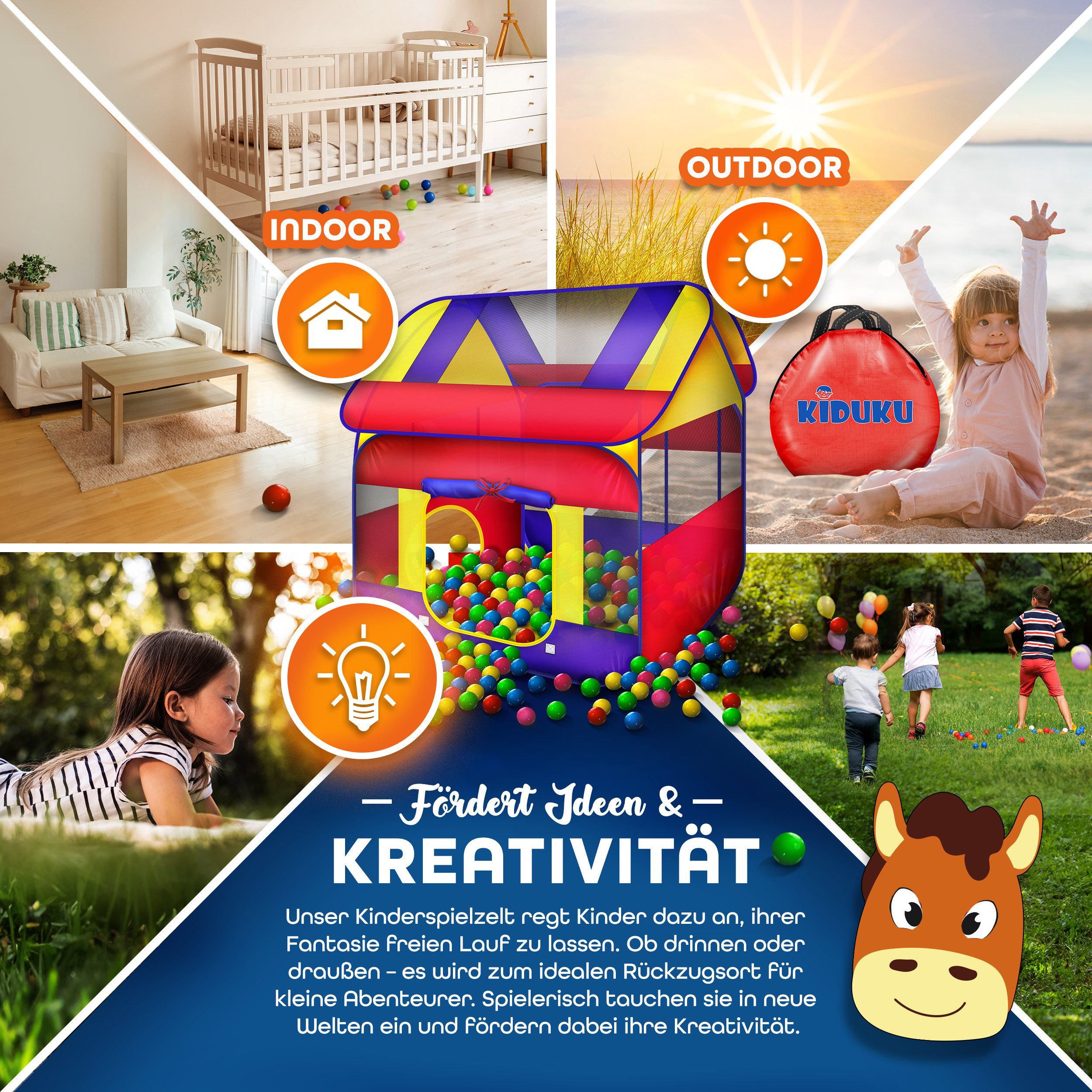 KIDUKU ball pit KIDUKU® ball pit play tent with 300 balls + bag for indoors and outdoors