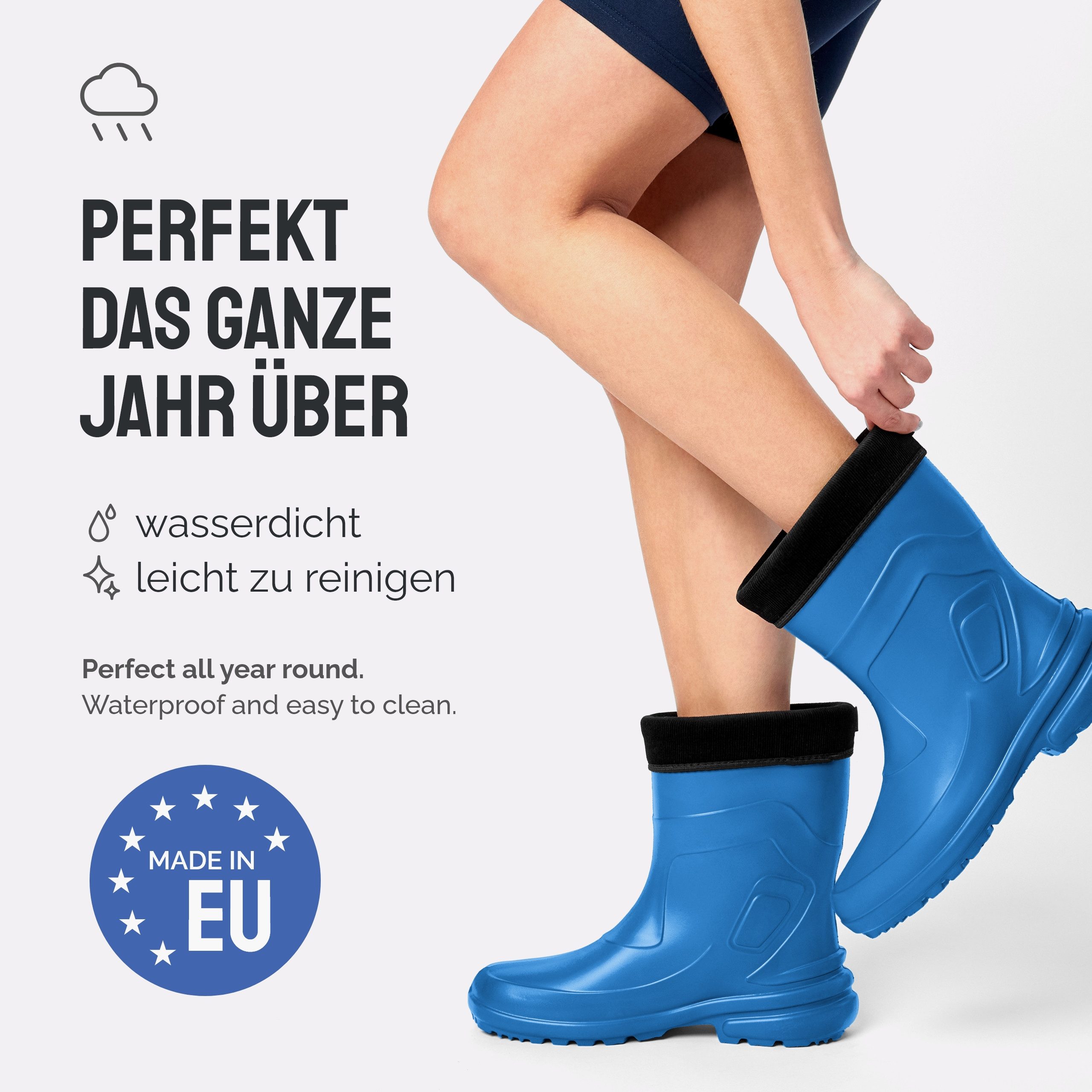 Ladeheid EVA Thermo Regenstiefel Damen LA-800-2017 Gummistiefel mit herausnehmbares Innenfutter