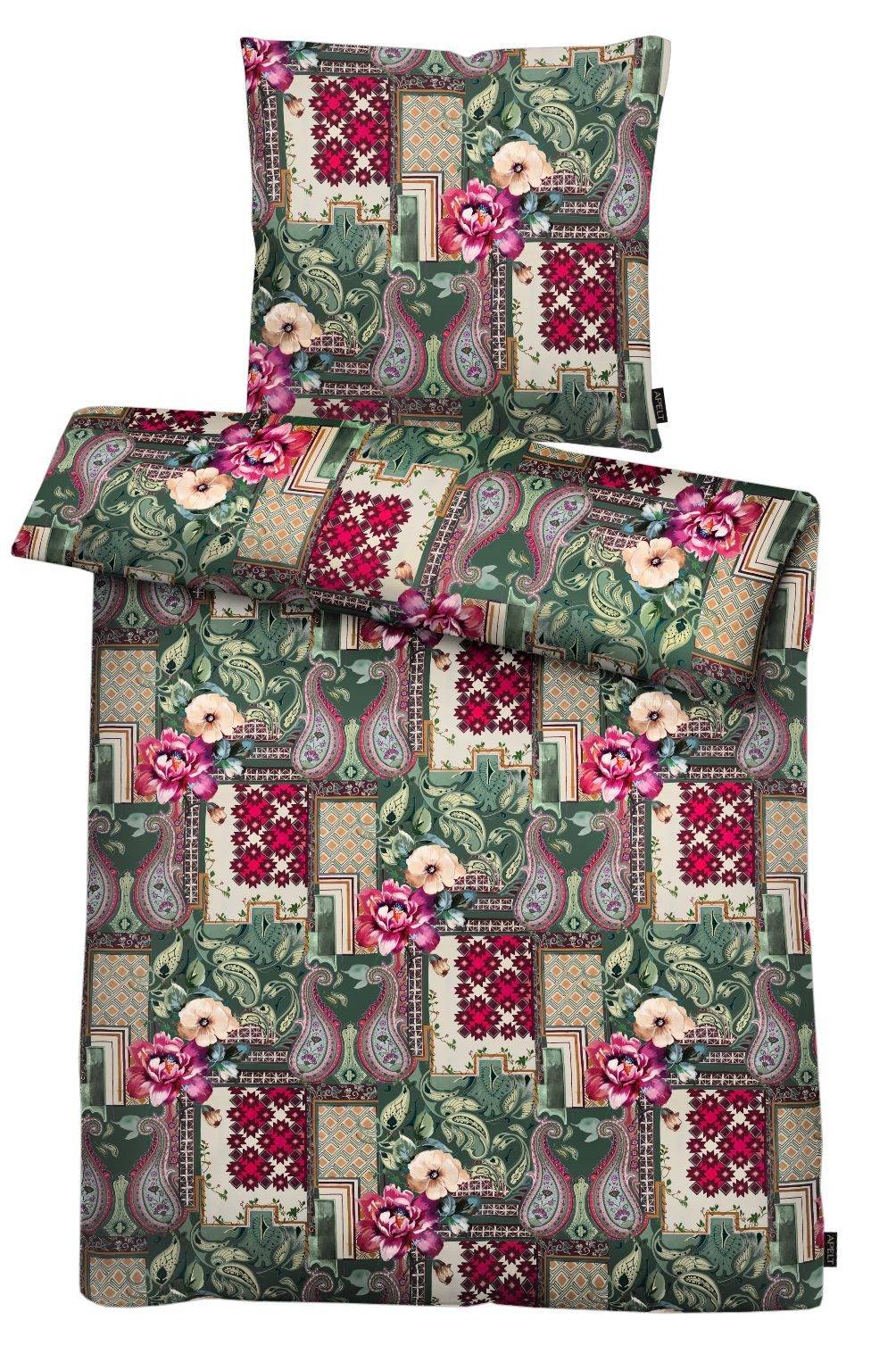 APELT Bettwäsche Isabella Gots, Satin (Bio-Baumwolle), 2 teilig, Paysleymuster