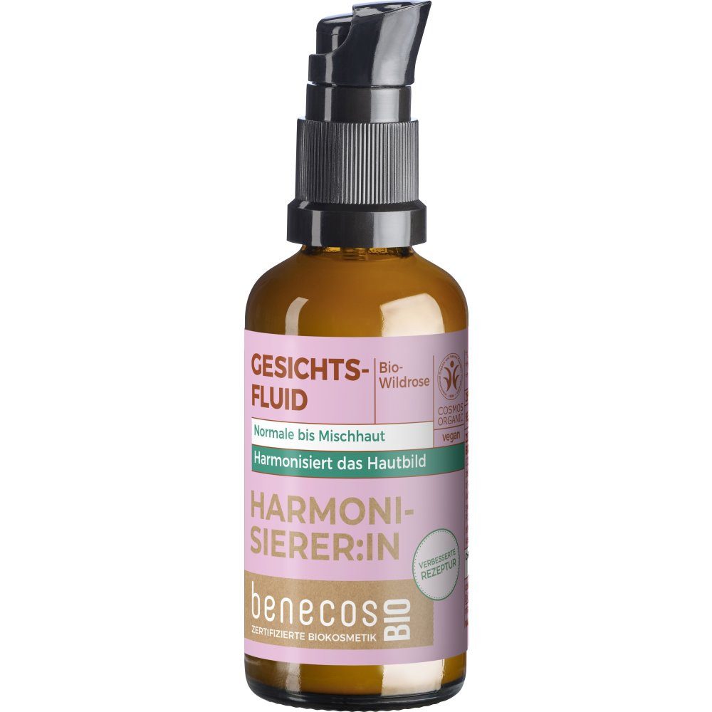 Benecos Gesichtsfluid Wildrose, 50 ml