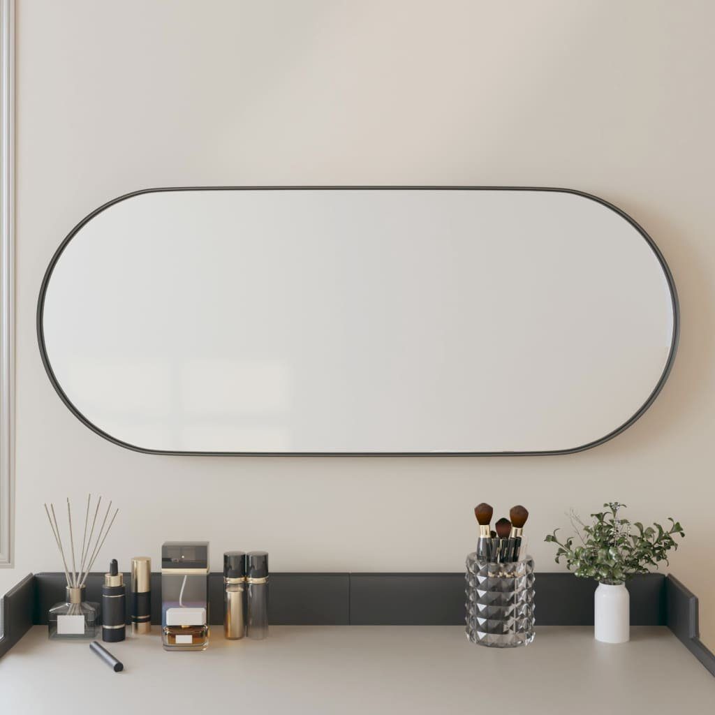 furnicato Wandspiegel Schwarz 25x60 cm Oval