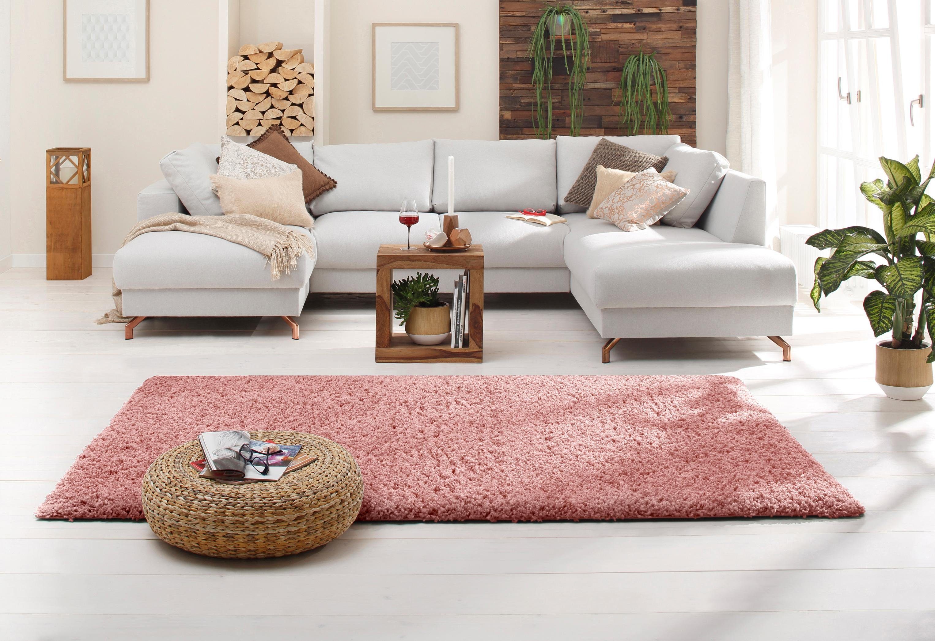OTTO home Hochflor-Teppich Aviv, in Standard- und Premium-Qualität, 30 mm oder 45 mm Höhe, rechteckig, Uni Farben, einfarbig, weich, kuschelig, Läufer, Kundenli – Bild 4 von 5