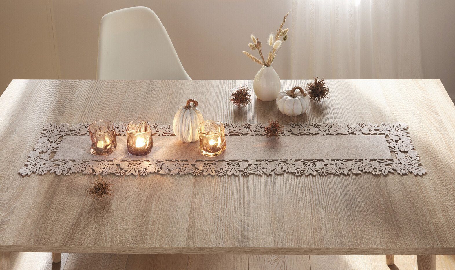 Home-trends24.de Tischläufer Tischläufer Tischdecke Herbst Beige günstig online kaufen