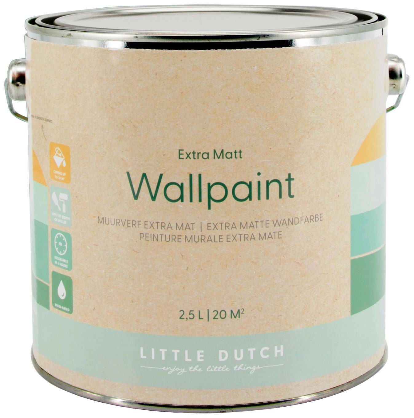 DUTCH extra Wallpaint, geeignet für Mint Wandfarbe Grün hochdeckend LITTLE waschbeständig, Kinderzimmer Vintage und matt,