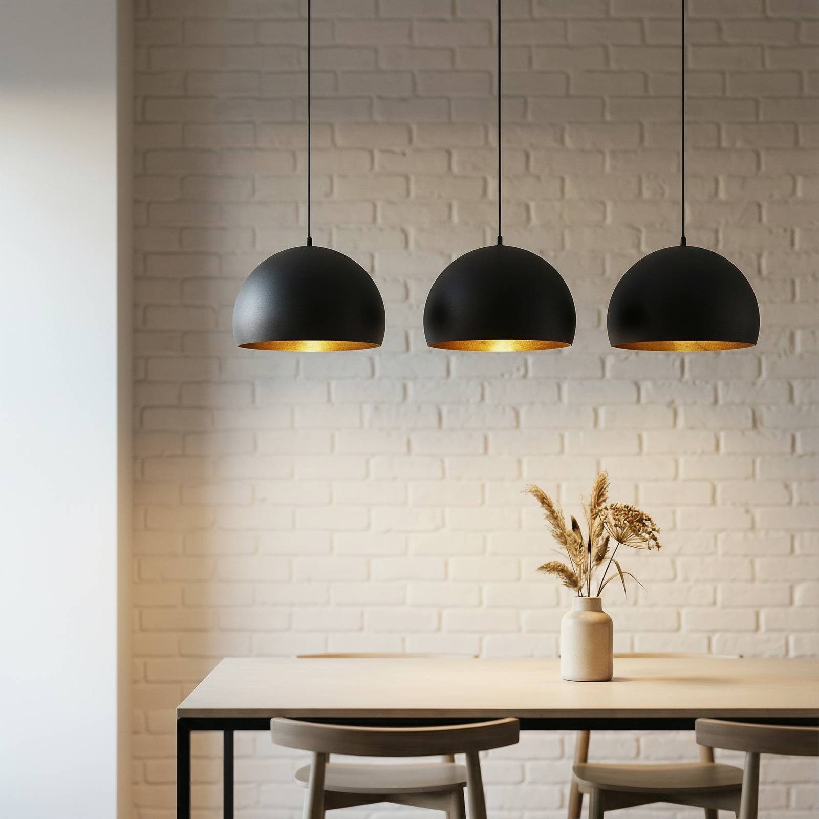 Lindby Hängeleuchte Tarjei, Metall, Schwarz IP20, 3 x 60 W