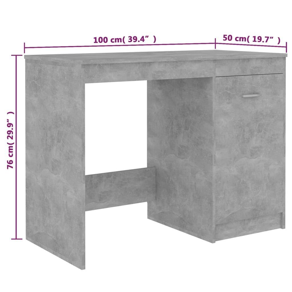 Betongrau Holzwerkstoff Schreibtisch 100x50x76 furnicato cm