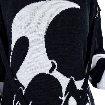 Heartless Sweatshirt Moon Cats Strickpulli Gothic Katze Punk Mond Kitty Lunar Cat