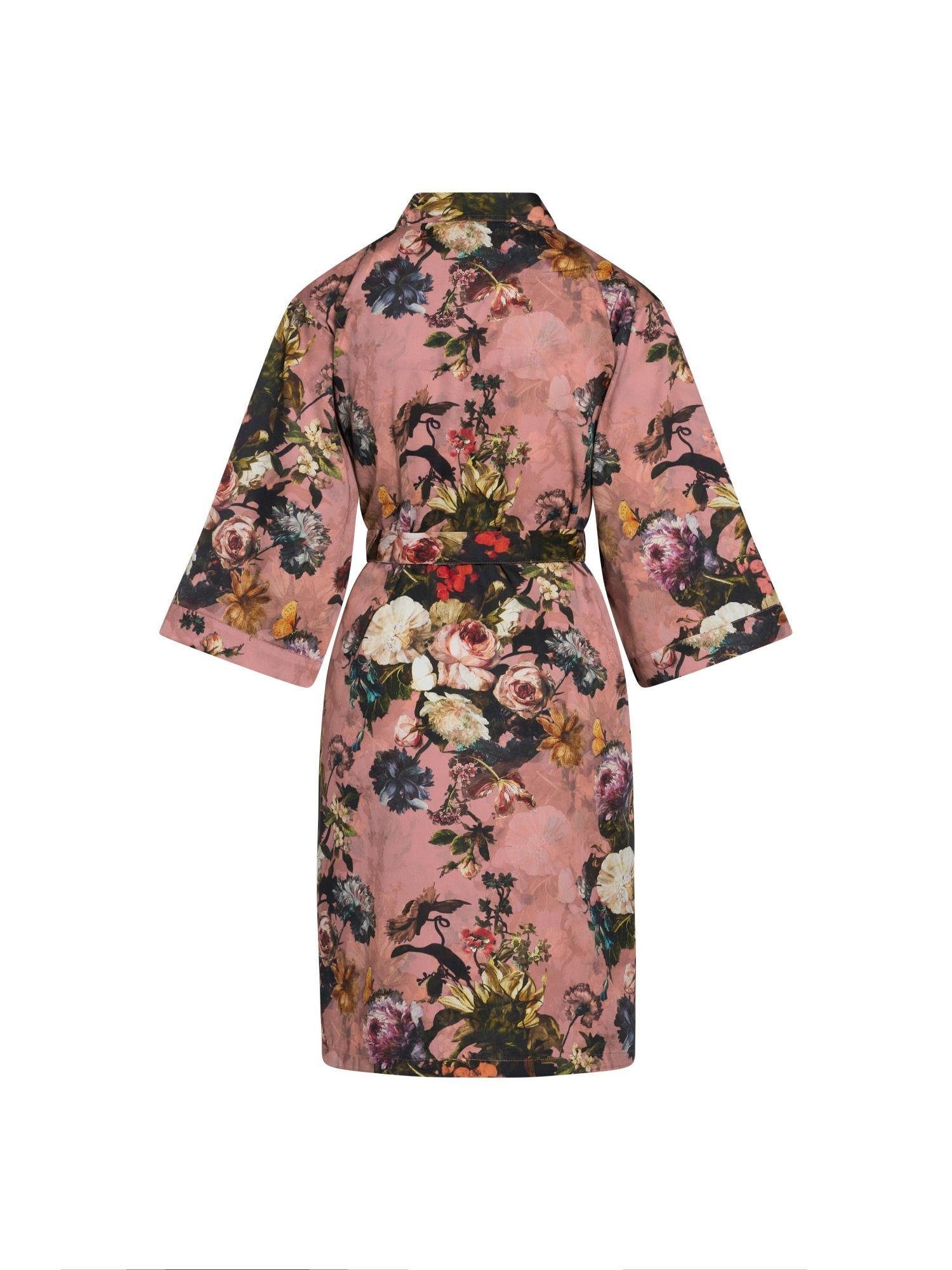 Essenza pink Blumenprin Gürtel, Kurzform, Kimono mit Darling sarai Kimono-Kragen, wunderschönem karli, Baumwolle,