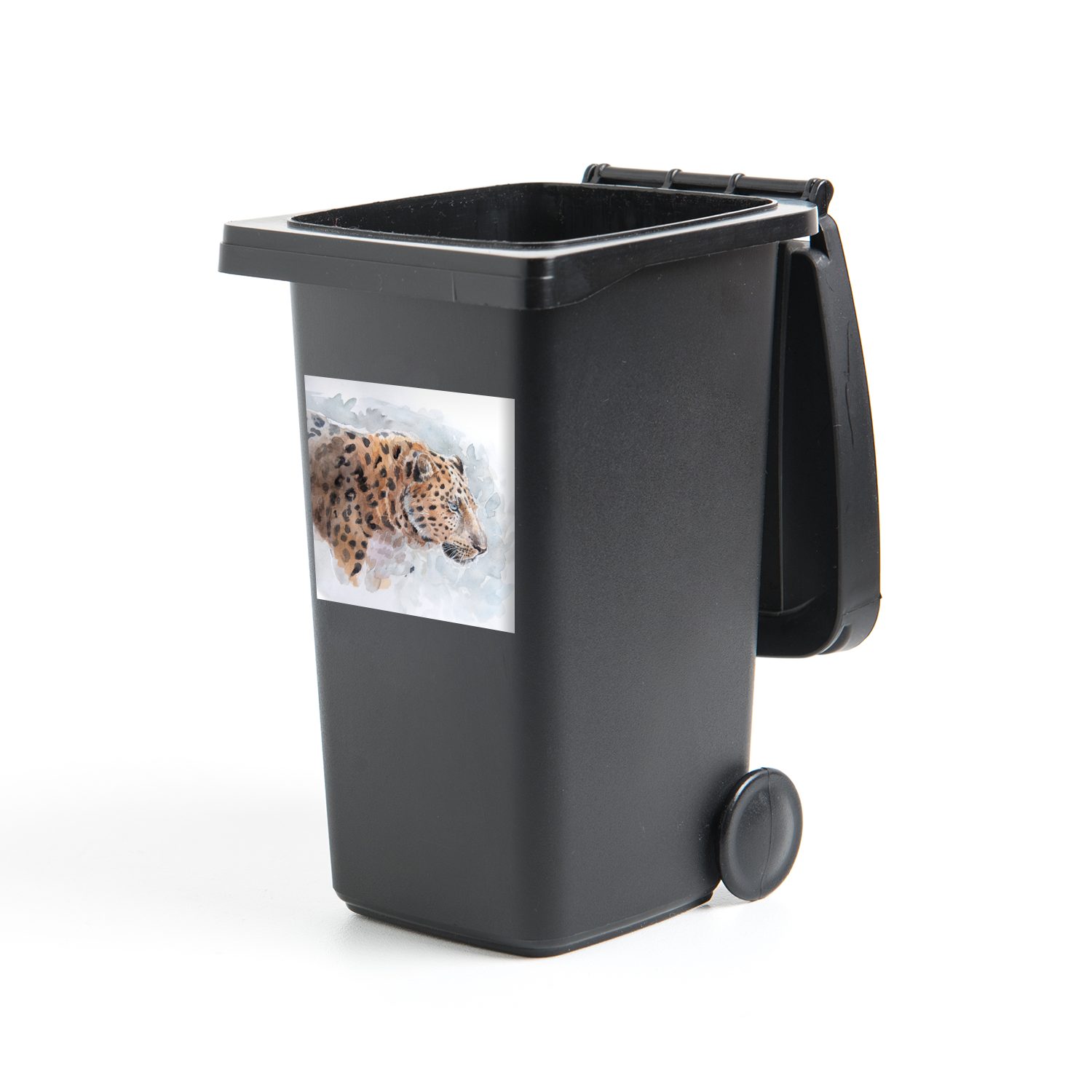 MuchoWow Wandsticker Panther - Aquarell - Tiere (1 St), Mülleimer-aufkleber, Mülltonne, Sticker, Container, Abfalbehälter