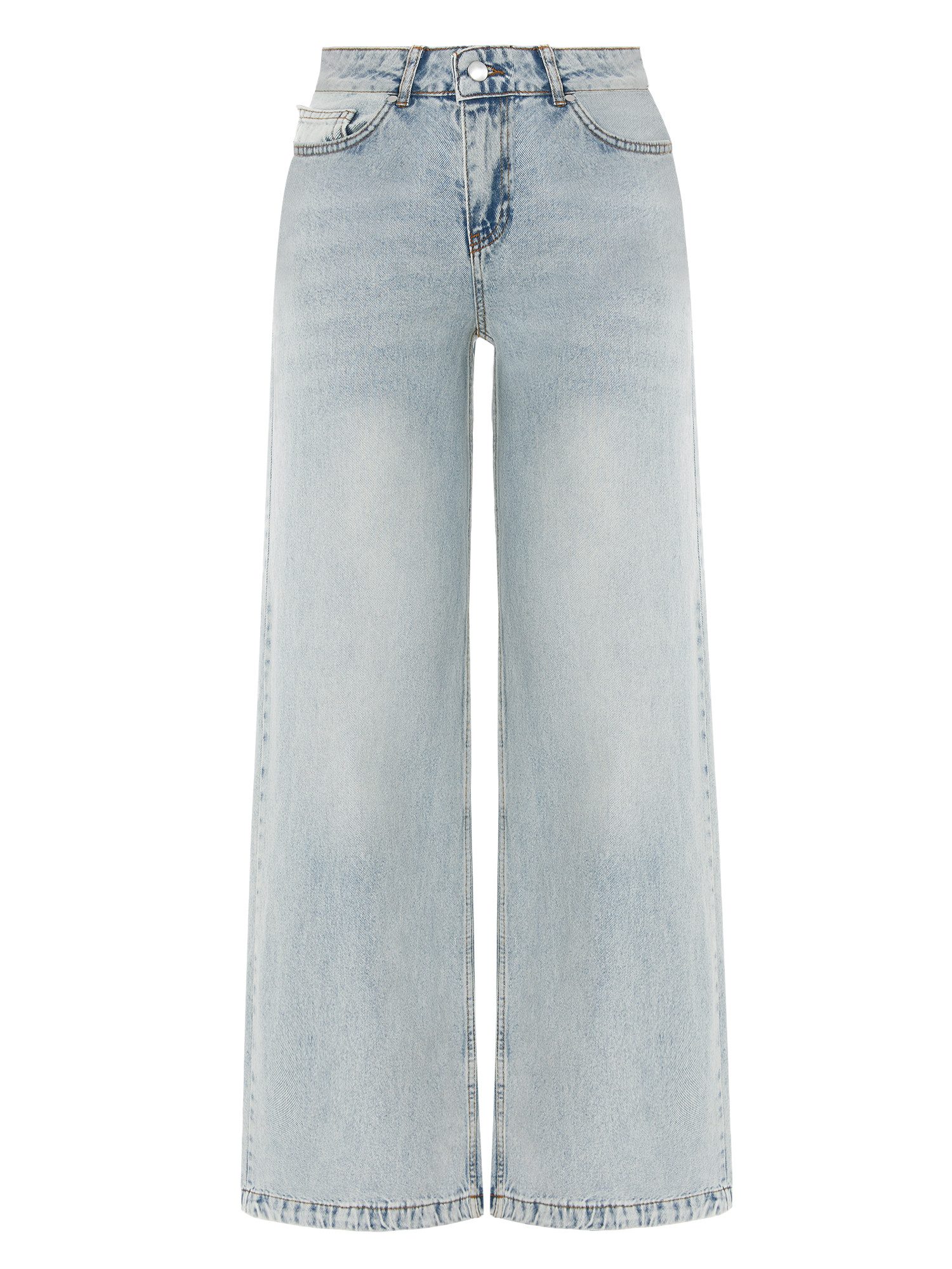 Loose-fit-Jeans Damen Hochgeschnittene Jeans mit weitem Bein