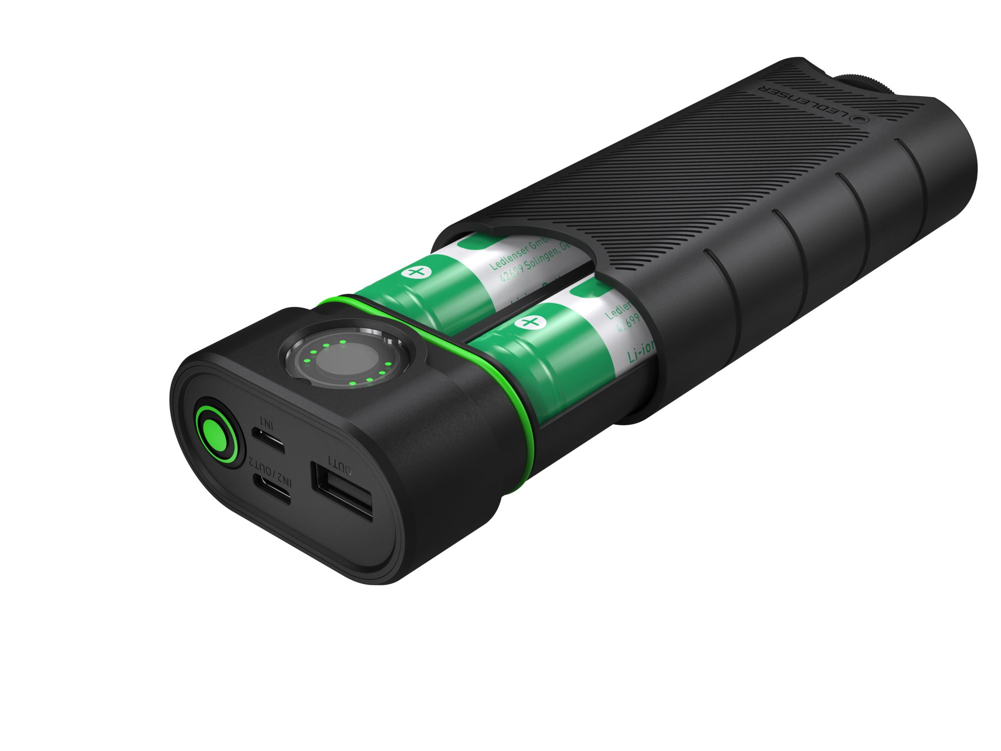 Ledlenser Taschenlampe Powerbank Flex 10, 2 Lithium Akkus, kurze Ladezeit, Robust, IP65, Lade-/Kapazitätsanzeige
