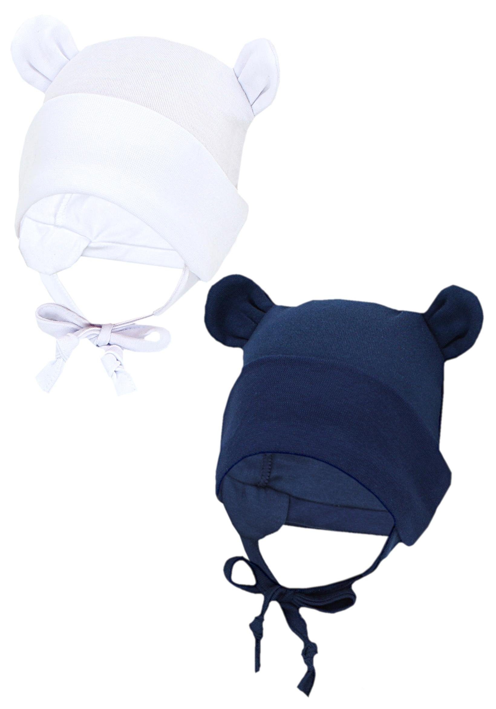 TupTam Erstlingsmütze TupTam Baby Erstlingsmütze mit Ohrenklappen 2er Pack