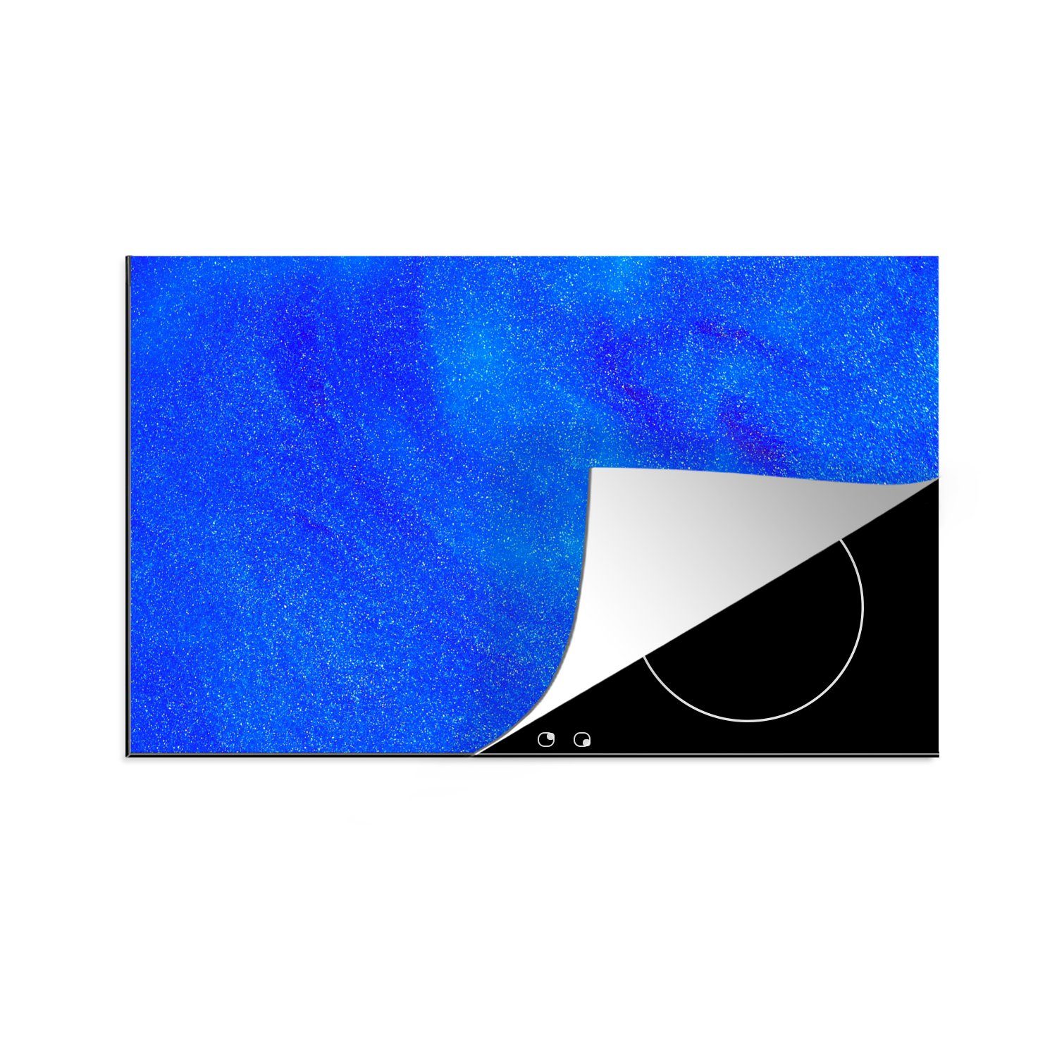 MuchoWow Herdblende-/Abdeckplatte Blau - Abstrakt - Design, Vinyl, (1 tlg), 83x51 cm, Ceranfeldabdeckung, Arbeitsplatte für küche