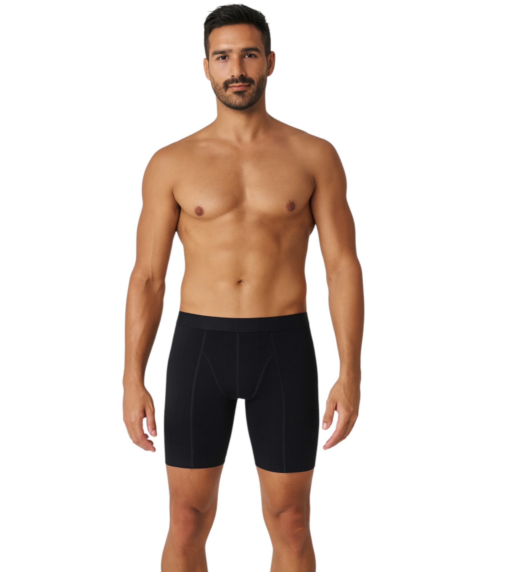 Tutku Elit Langer Boxer 3er-5er Pack Herren Boxershorts langes Bein – Schwarz, Weiß, Navy Blau (3-St) Langes Bein-Design - Elastische Taille