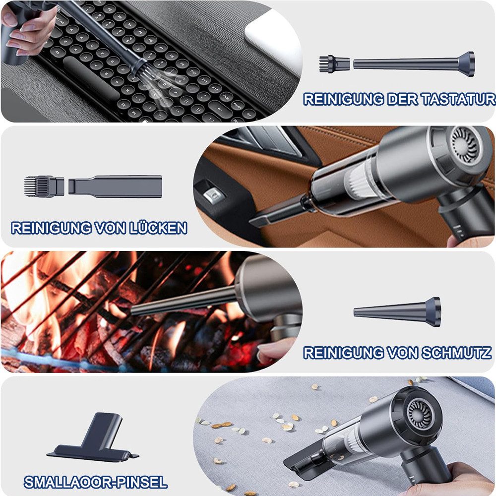 MODFU Akku-Handstaubsauger Auto Handstaubsauger Autostaubsauger mini Akku Staubsauger Kabellos, 100,00 W, Beutellos, 20000Pa 6000mA Staubgebläse Trocken Auto Haus Büro Küche Tierhaare usw