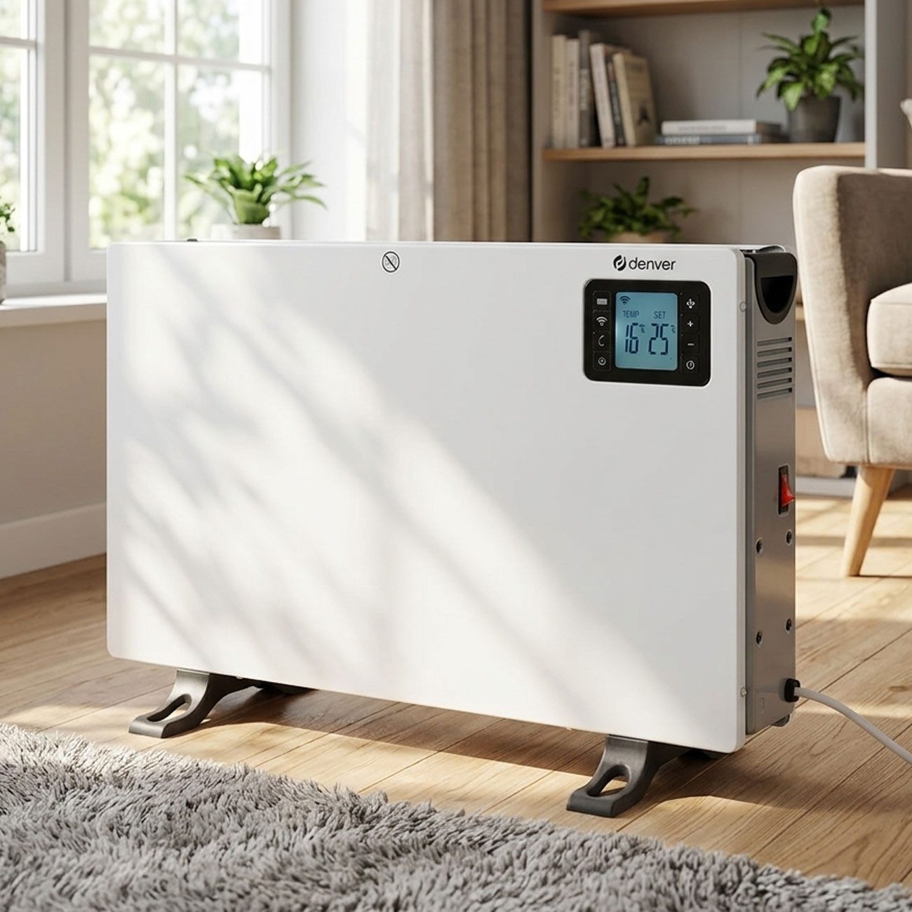 Denver Konvektor Smart WLAN Konvektor 2000W Heizung Elektroheizung Konvektorheizer, 3 Stufen, Tuya App, Alexa, Frostschutz