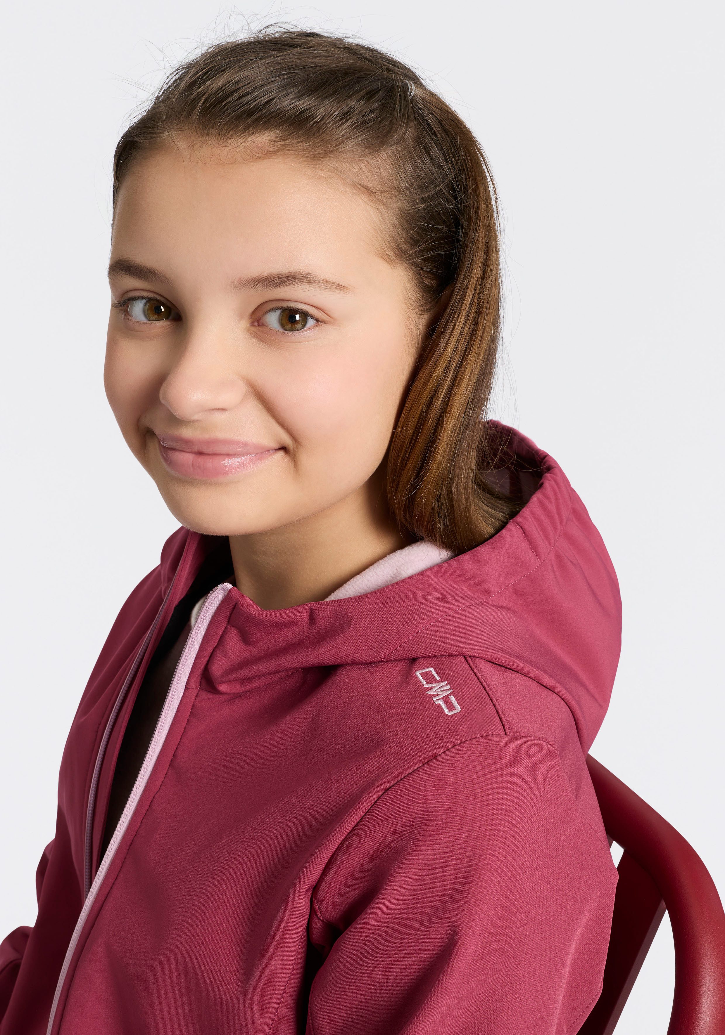 CMP Softshelljacke KID G JACKET FIX HOOD für Kinder43405465 Atmungsaktiv & Wasserabweisend & Windabweisend,Übergangsjacke