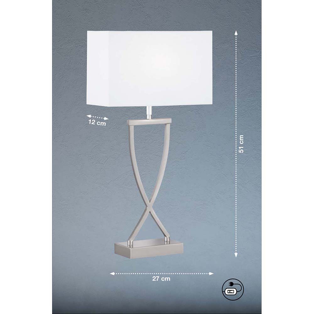 etc-shop LED Tischleuchte, Leuchtmittel nicht Tischleuchte inklusive, Leseleuchte weiß Schlafzimmerleuchte Nachttischlampe