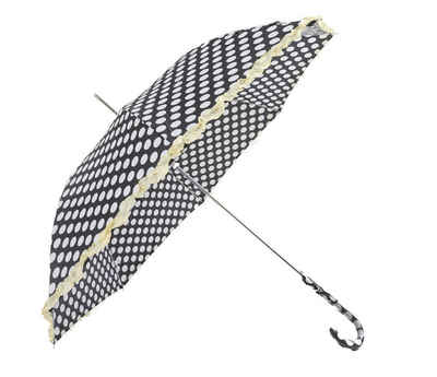 COFI 1453 Stockregenschirm Romantischer Automatik Stockschirme mit Punkten und mit rüschen