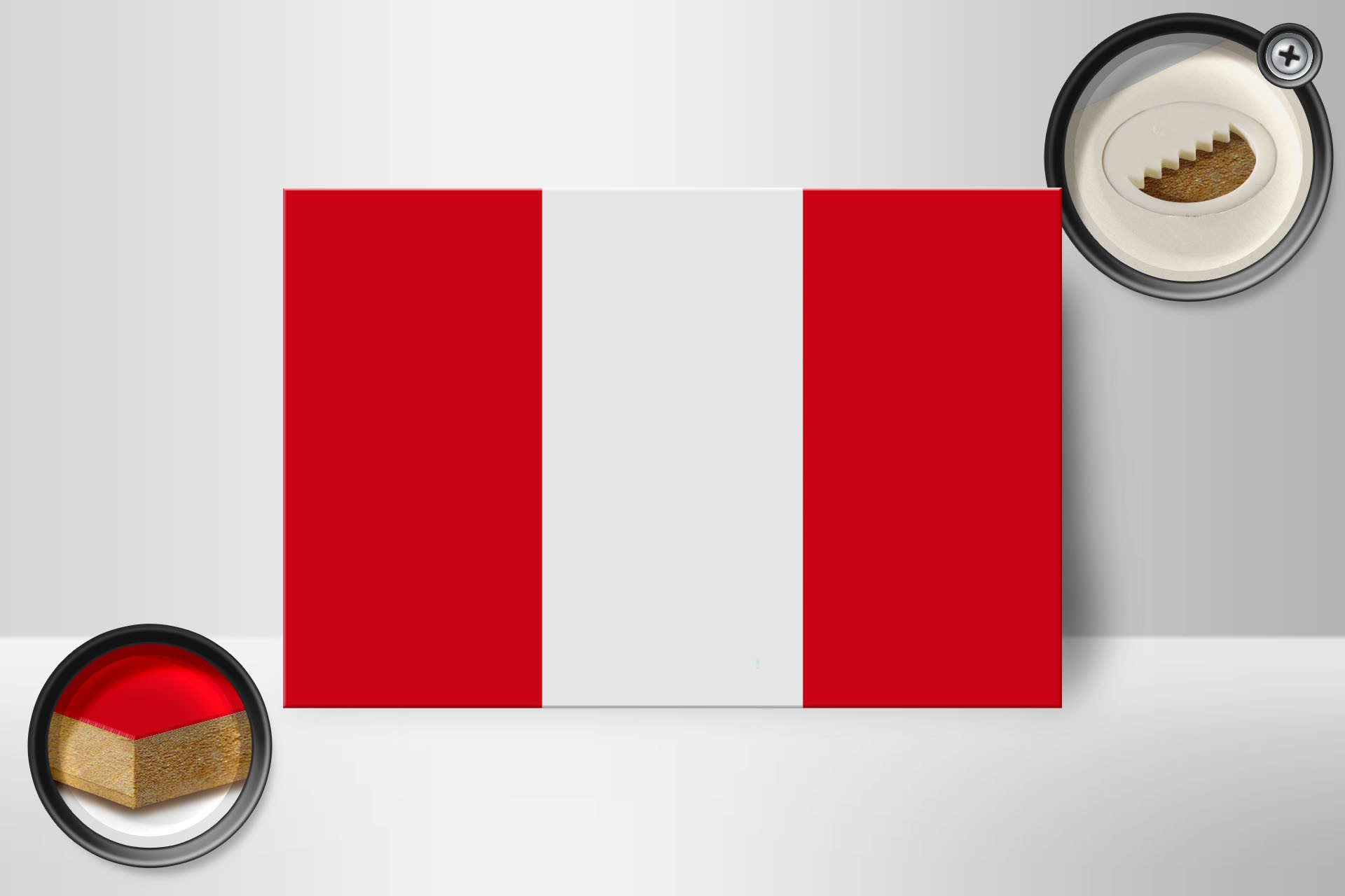 Femer GmbH Holzbild Flagge Perus 18x12 cm Flag of Peru, Flaggen (1 St), Glatte Holzfaserplatte (MDF), vorn beschichtet