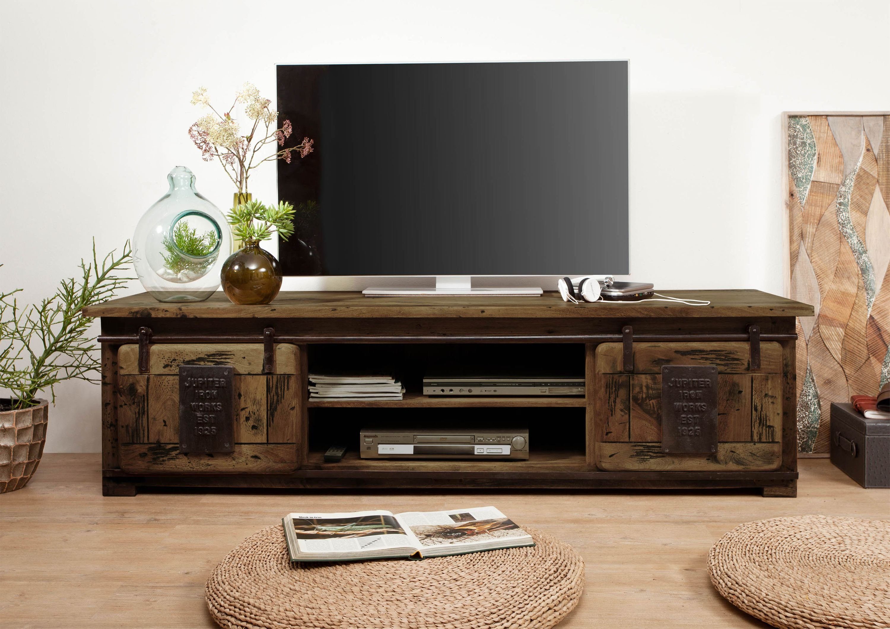 Massivmoebel24 TV-Board (TV-Board Mango 180x55x50 braun günstig online kaufen