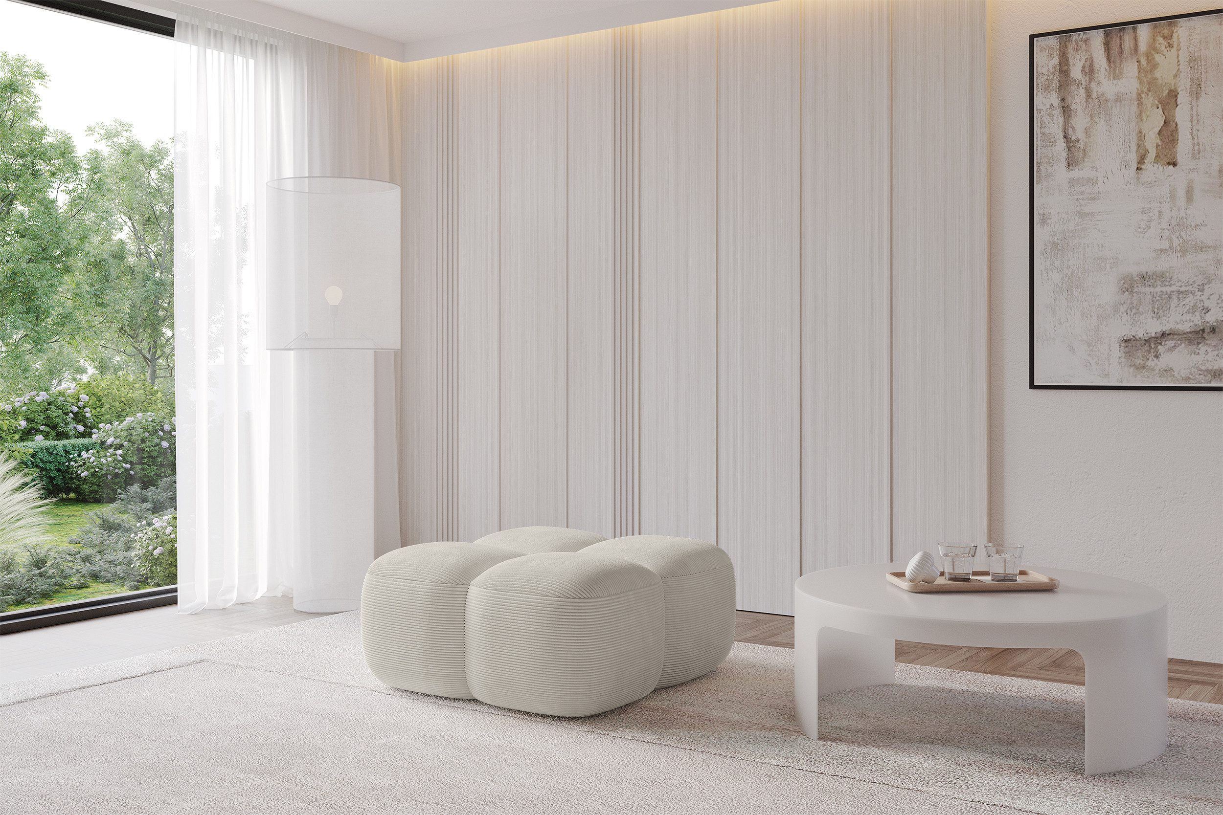 ALTDECOR Pouf Miko-Puf (Pouf Sitzsack-Hocker modularer 90x90x45), Indoor Poufs Sitzhocker Sitzkissen Fußhocker Relaxsessel Wohnzimmer
