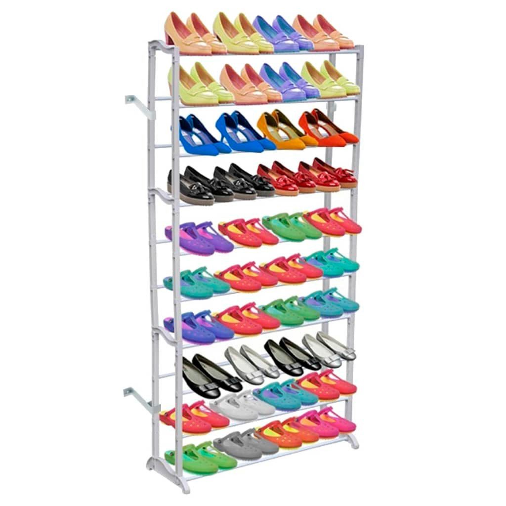 furnicato Schuhregal Weiß 140cm x 72cm x 20cm für 40 Paar Schuhe, 1-tlg.