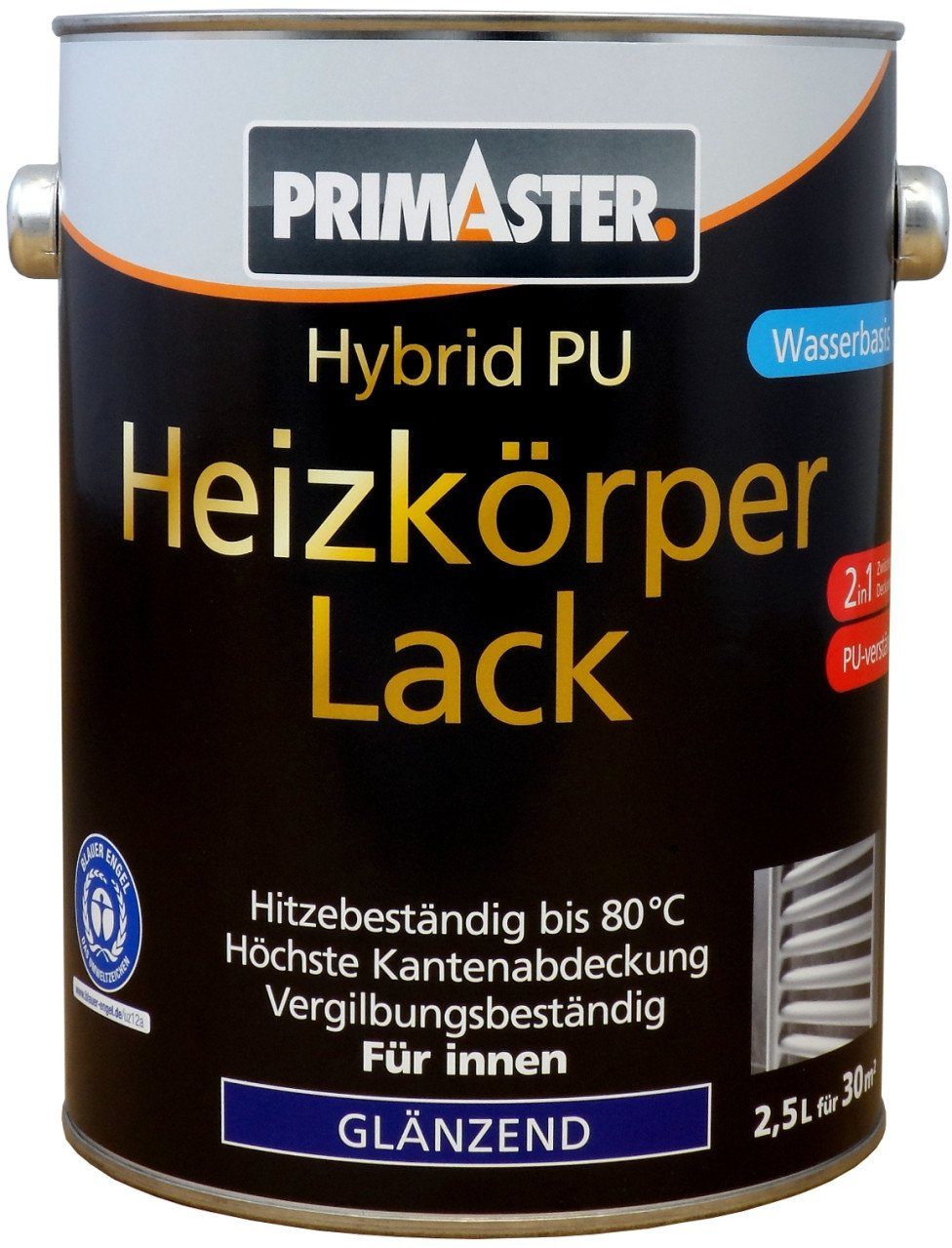 Heizkörperlack Primaster Hybrid-PU Heizkörperlack 2,5 L weiß