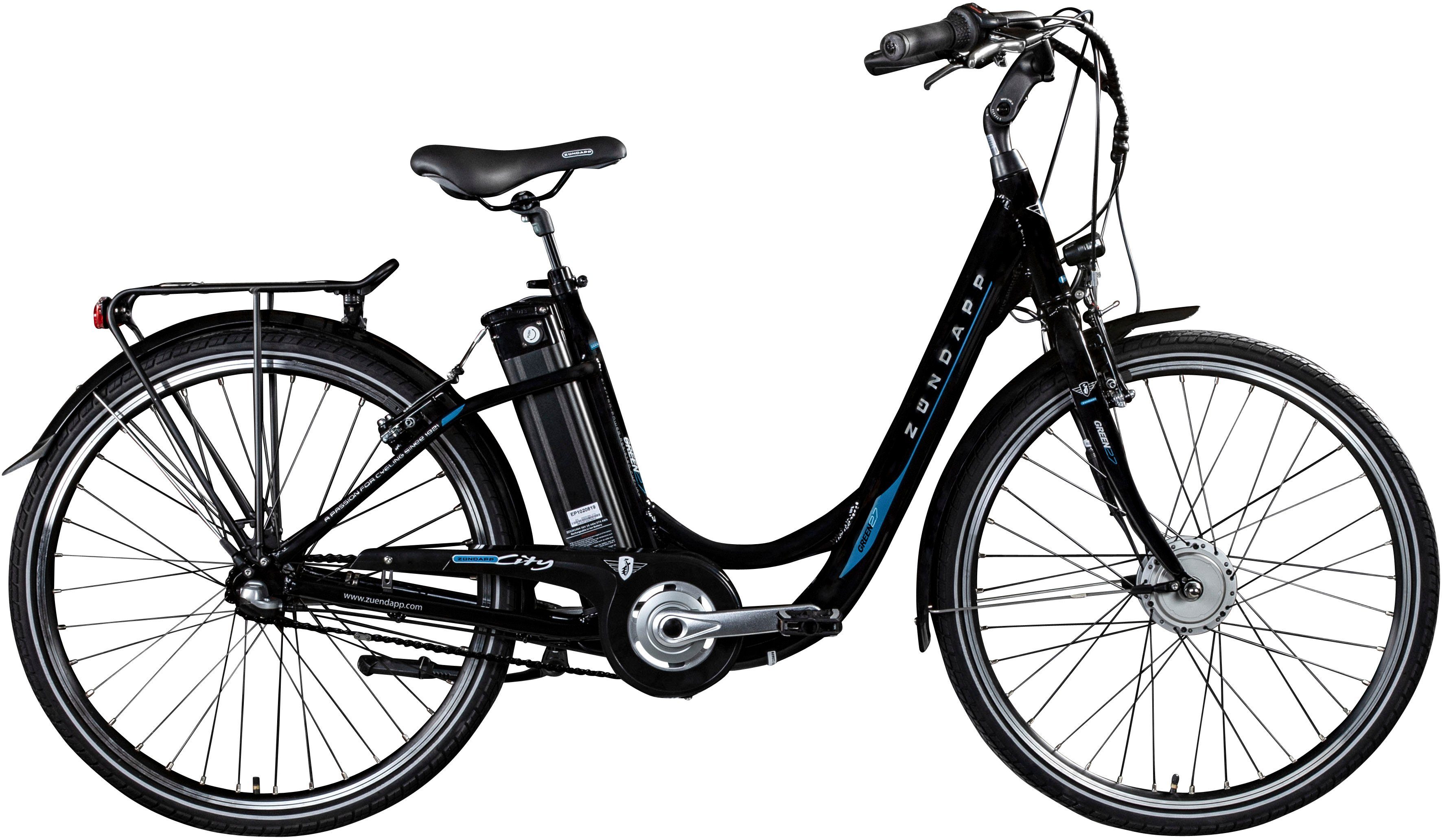 Zündapp E-Bike Cityrad Green 2.7, 3 Gang Shimano Nexus Schaltwerk, Nabenschaltung, Frontmotor, 531,6 Wh, Pedelec, Elektrofahrrad für Damen u. Herren