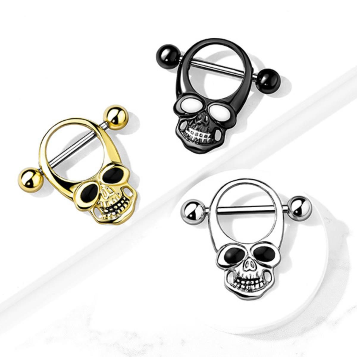 Order & Smile Schmuck Brustwarzenpiercing Brustwarzenpiercing „Totenkopf“: günstig online kaufen