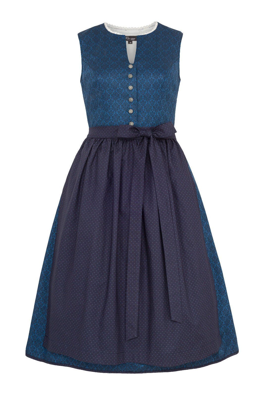 Dirndl Ivelina 2-teilig hochgeschlossen dunkelblau Rocklänge 65 cm