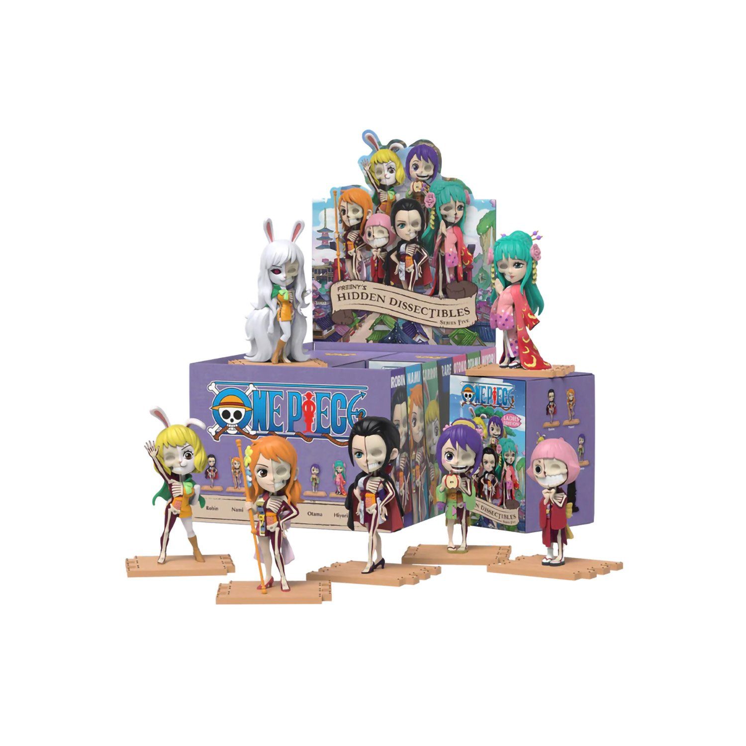 One Piece Anime Sammelfigur Mighty Jaxx Freeny's Hidden Dissectibles One Piece Series 5 (Ladies, Eine Packung – enthält 6 zufällige Figuren