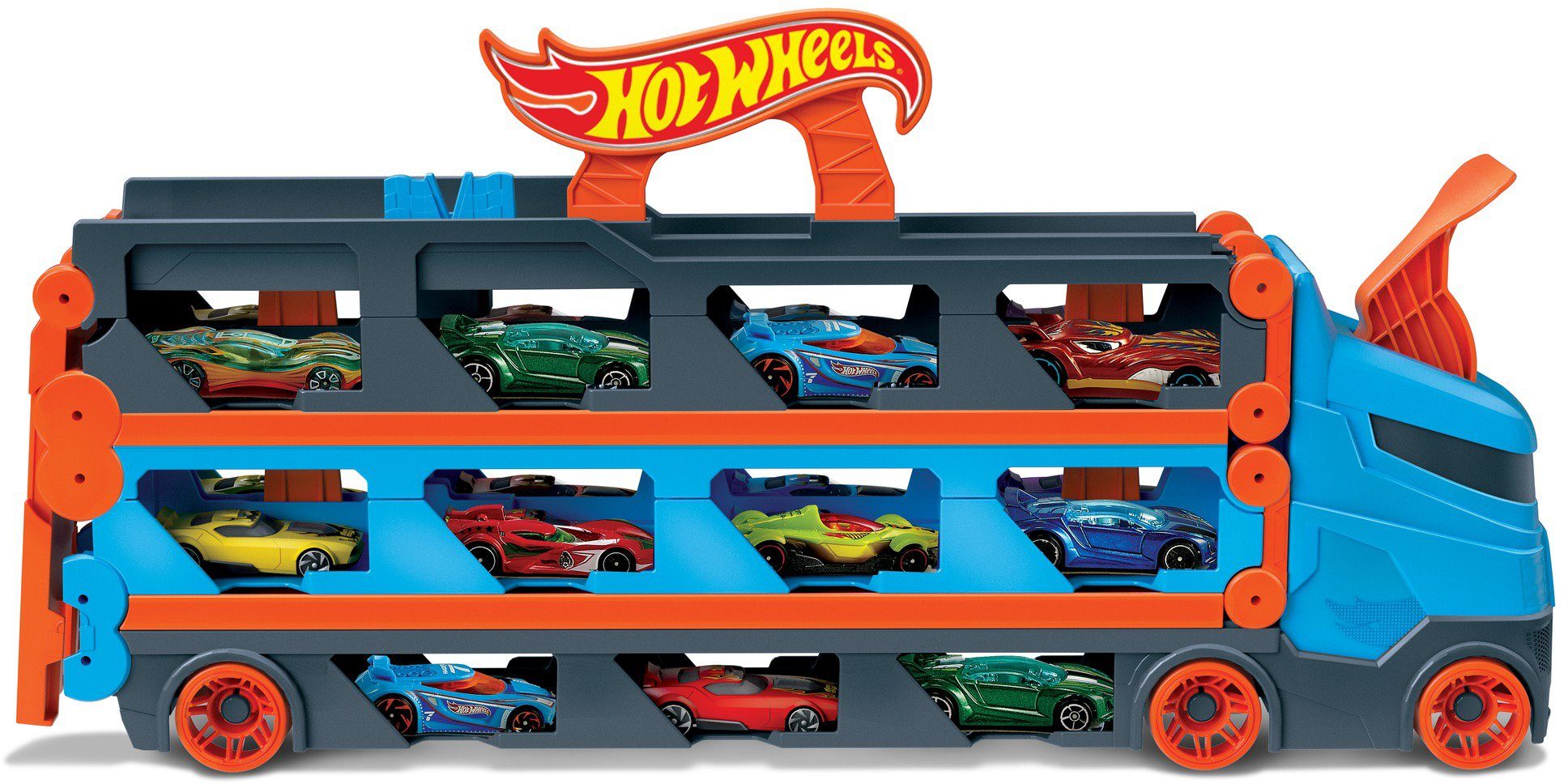Hot Wheels Spielzeug-Transporter 2-in-1 Rennbahn-Transporter, mit drei Hot günstig online kaufen