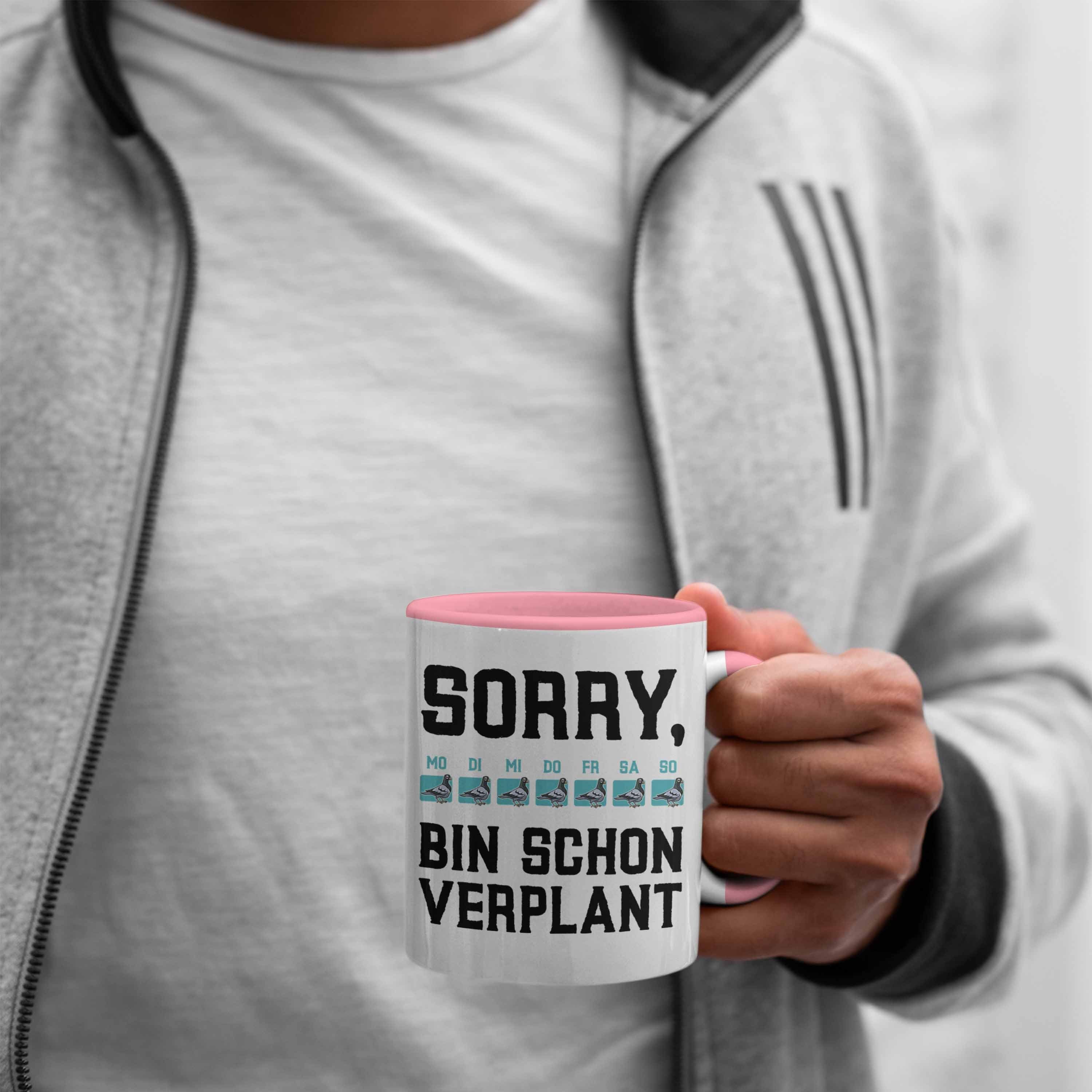 Geschenkidee Taubenliebhaber mit Taubenzüchter Spruch Trendation Tasse Tasse Taubenbesitzer Trendation Geschenk - Rosa