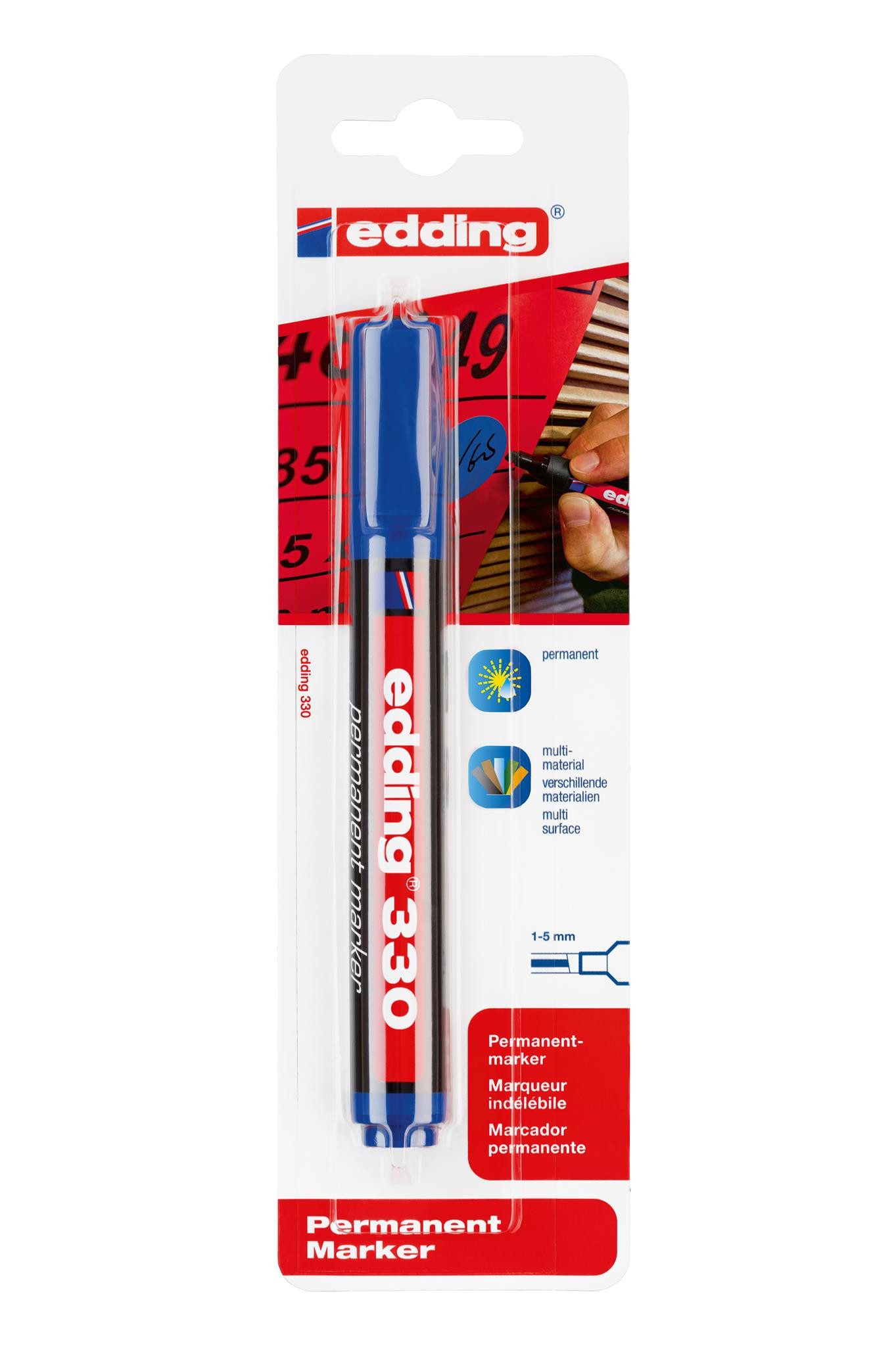 Marker Edding Permanentmarker 330 1er-Blister blau