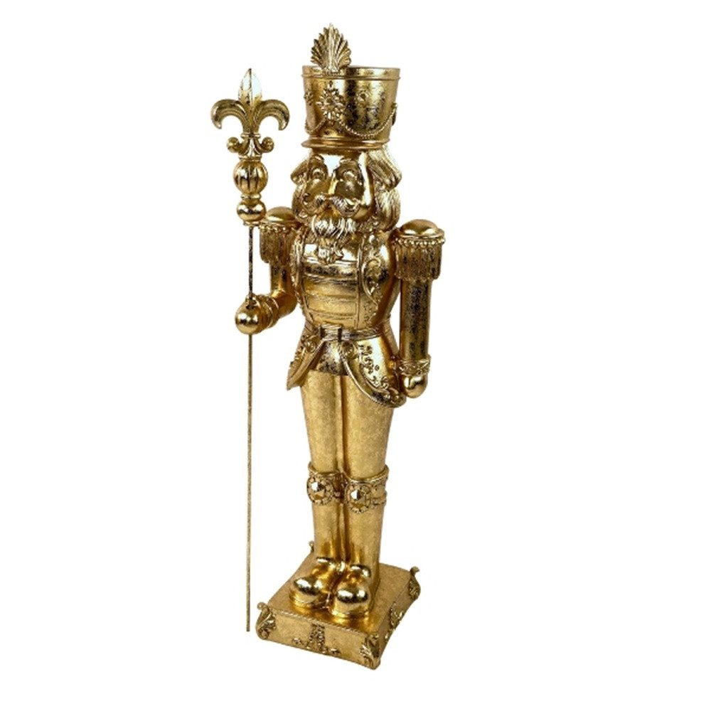 Werner Voß Weihnachtsfigur Nußknacker Riese gold mit Fleur di Lys, Glamouröse Wrihnachtsdeko