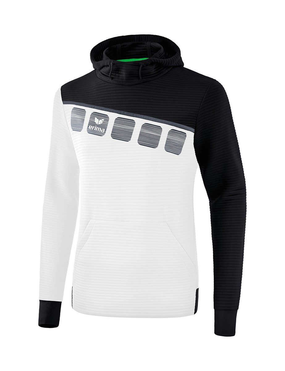 Erima Kapuzenpullover Hoodie 5C weiss/schwarz Herren günstig online kaufen