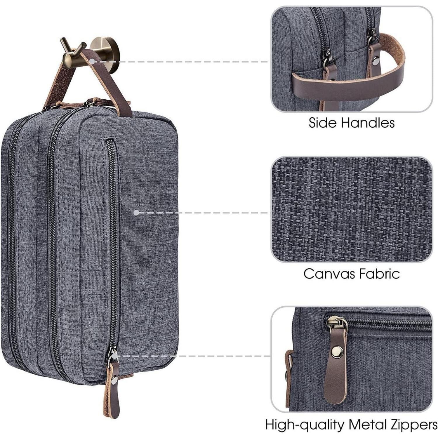 LuxusKollektion Kulturbeutel Kulturbeutel Herren Reise Kosmetiktasche B Denim Grau