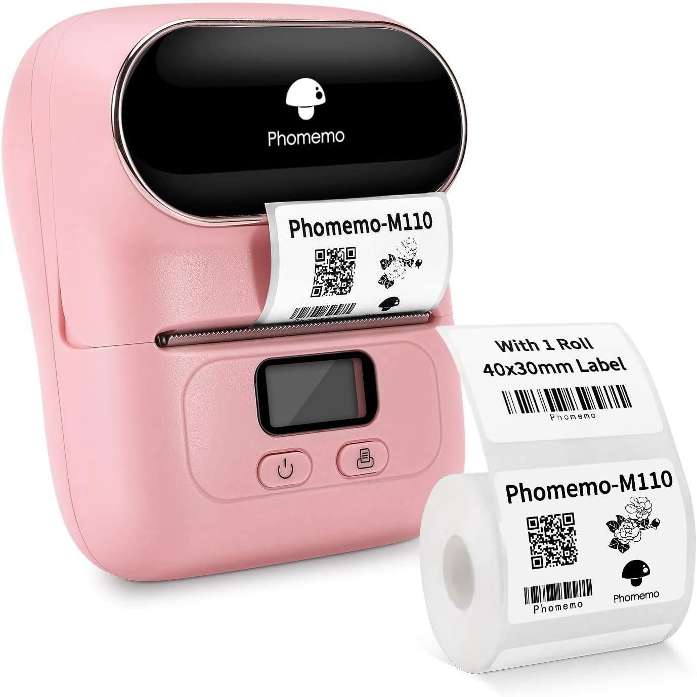 Welikera Etiketten Drucker Gerät Beschriftungsgerät Mit 1 Rolle 40mm-Etiketten Etikettendrucker