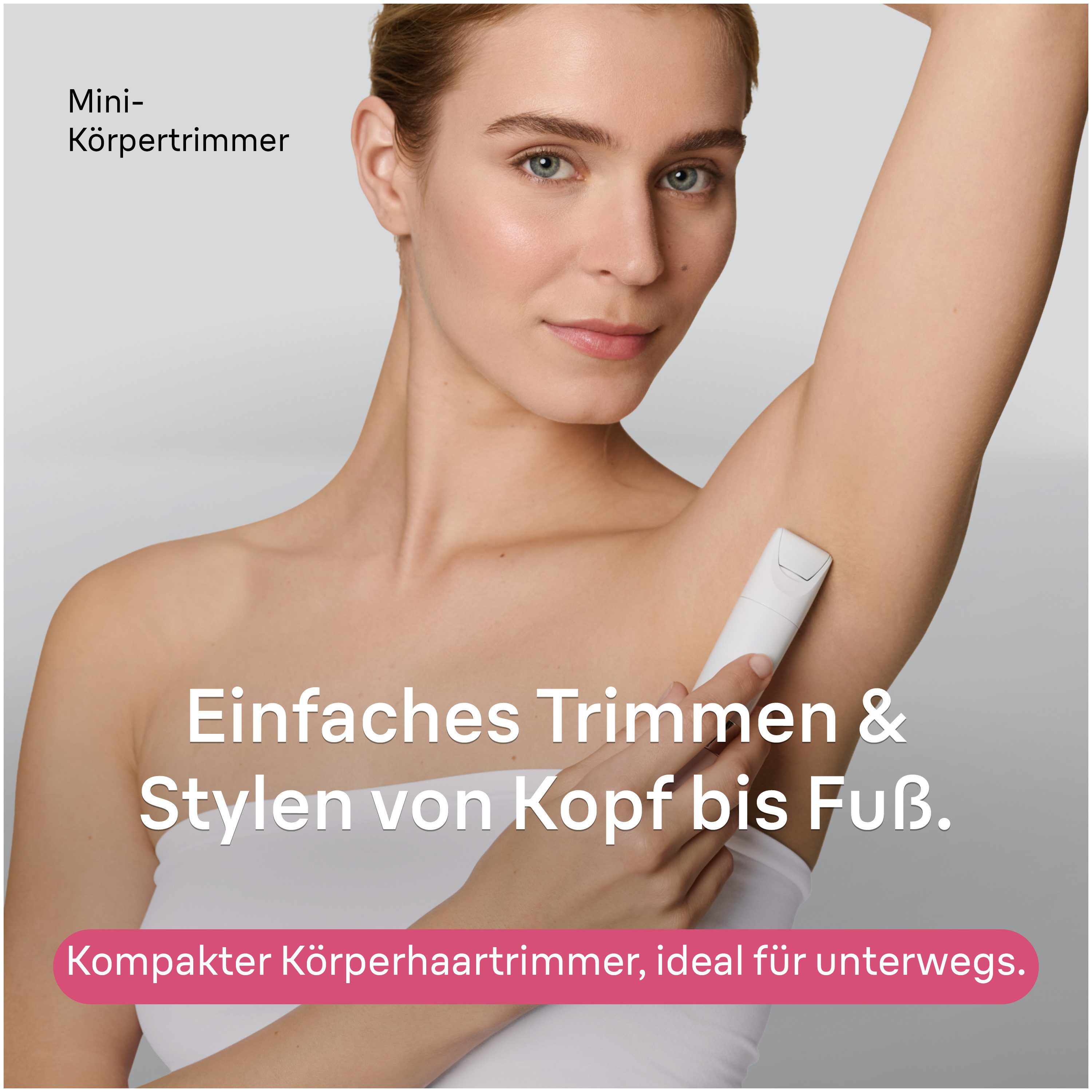 Braun Elektrokörperrasierer BS1000, Aufsätze: 1, Körpertrimmer zum einfachen Trimmen & Formen, + 1 Extra, BS1000, Weiß