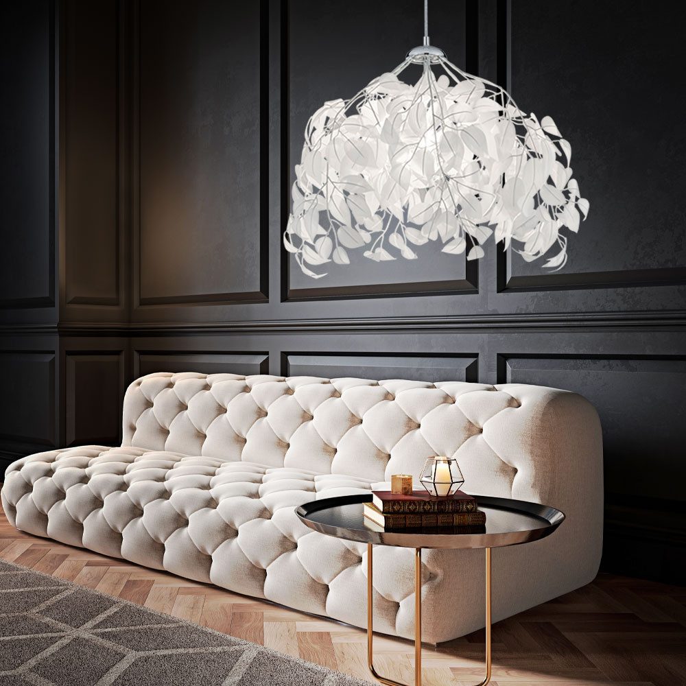 Reality Leuchten LED Pendelleuchte, Leuchtmittel inklusive, Warmweiß, Pendel Hänge Leuchte floral Blätter Äste Beleuchtung im Set