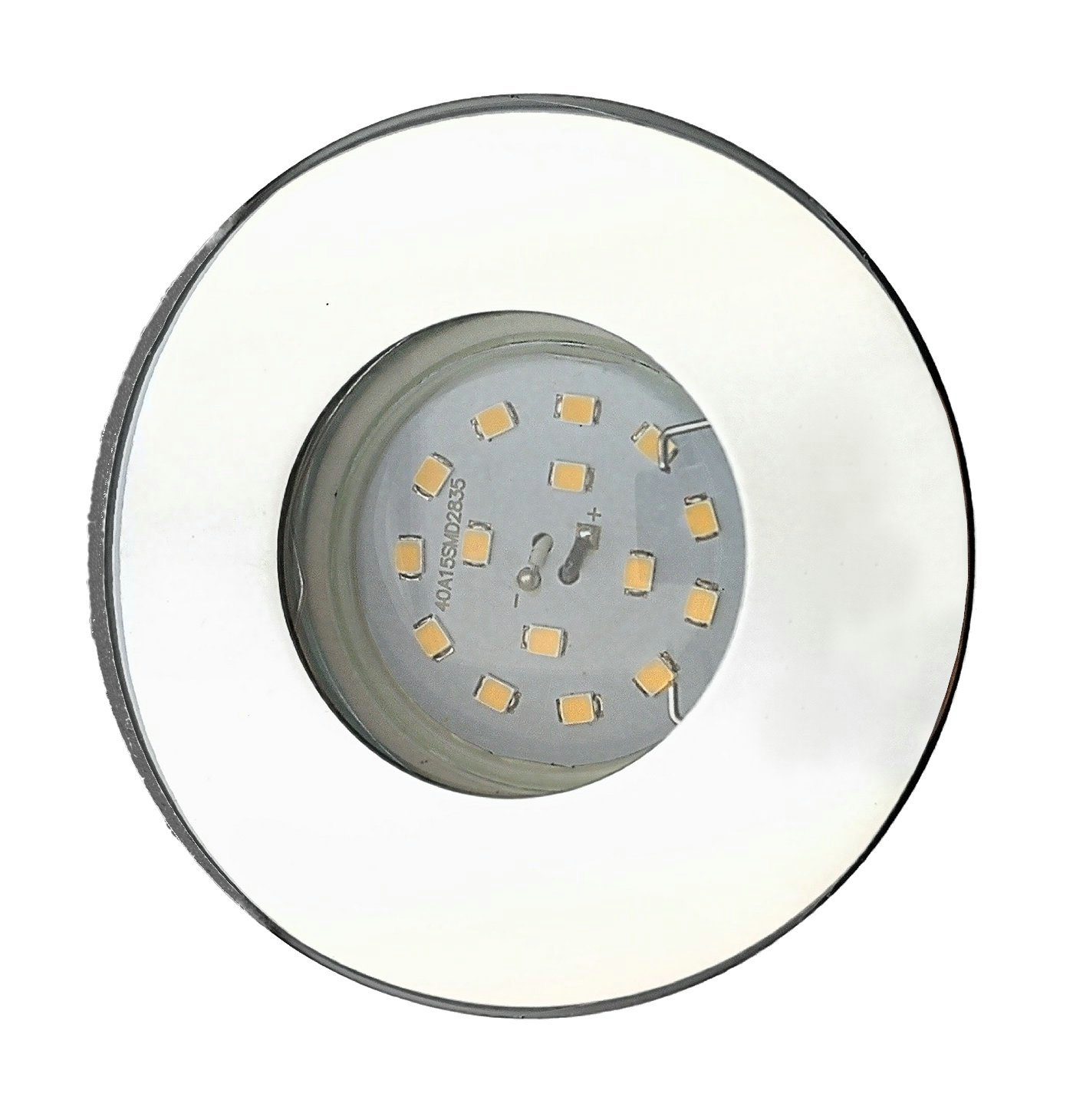 TRANGO LED Einbauleuchte, 3er Set IP65 LED Einbaustrahler 6729IP65-038GUSDAK Edelstahl Chrom inkl. 3x 5 Watt 3-Stufen dimmbar GU10 LED Leuchtmittel 3000K warmweiß Bad, Außen, warmweiß, Einbauspot, Deckenleuchte, Deckenspots