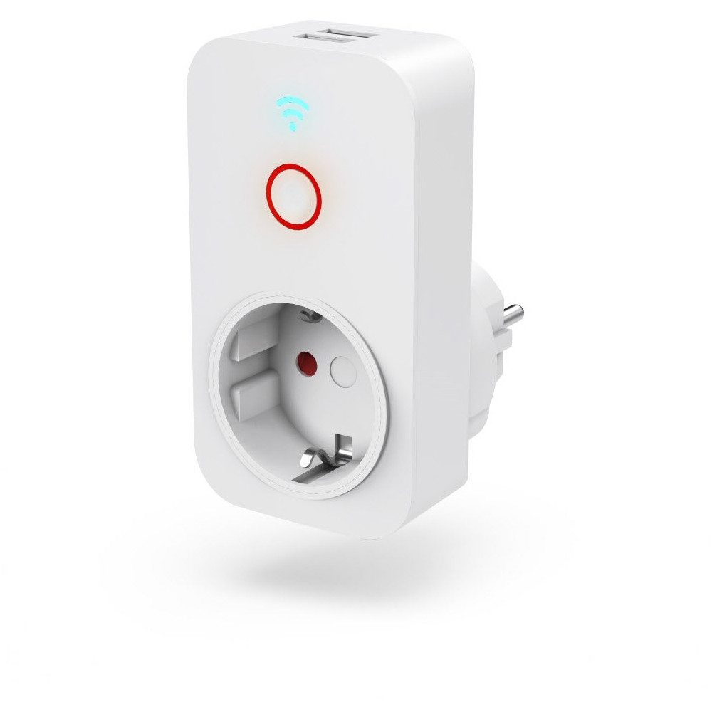Hama Hama USB WLAN-Steckdose mit App-Steuerung und USB-Anschlüssen. Smart-Home-Steuerelement, Kompatibel mit Amazon Alexa